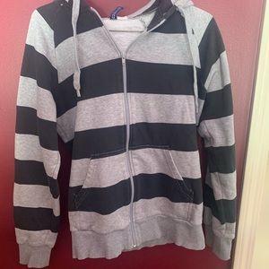 Stripped zip up